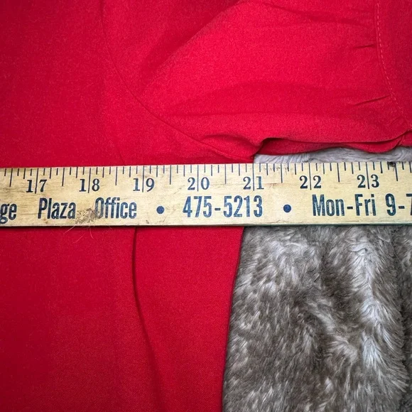 Red Flounce Sleeve Mini Dress Size L - Picture 6 of 10